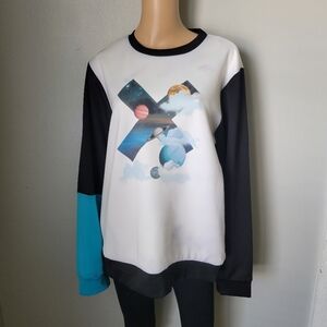 NWT! ELUX LONG SLEEVE MOON & GALAXY OUTERSPACE SWEATSHIRT